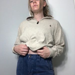 Beige polo sweatshirt